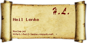 Heil Lenke névjegykártya